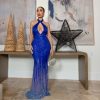 Banjul D.Q (Royal Blue Sequin Maxi Dress) | Dresses