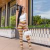 kanari B Cass (Yellow Multi Color Crochet Knitted Leggings) | Bottoms