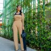 Win Win Apparel Qatuar (Tan Two Piece Set) | Sets