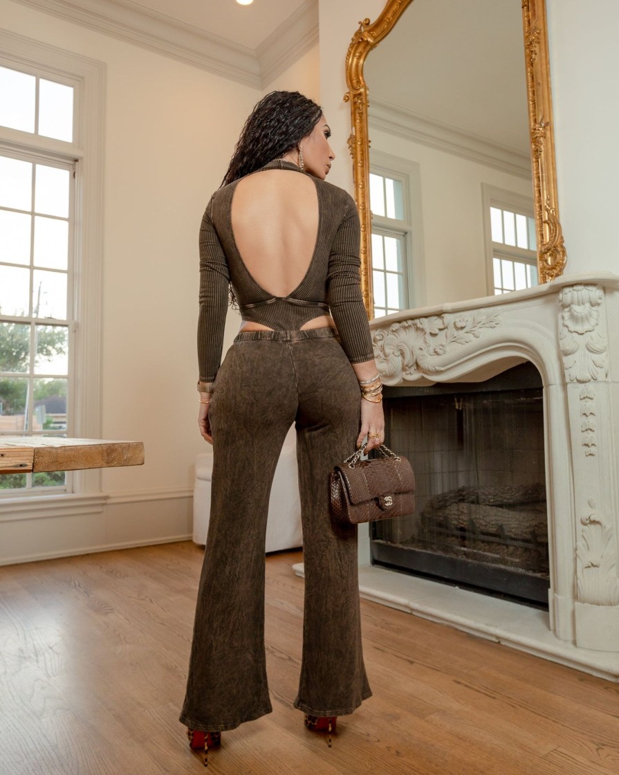 A Ellen Moss (Tiger Brown Pant Set) All Sale Items Are A Final Sale | Sale