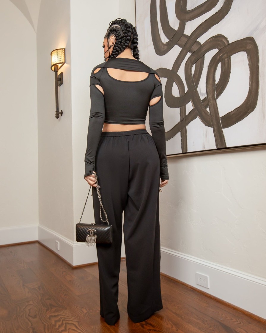 La' Ros Chaka (Black Wide Leg Pants) All Sale Items Are A Final Sale | Sale