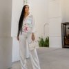 Goodtime Silky (White Flared Pant Set) | Sets