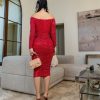 GIBIU Yoya (Red Off The Shoulder Dress) All Sale Items Are A Final Sale | Sale