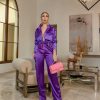 Goodtime Silky (Purple Flared Pant Set) | Sets