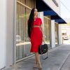 Cefian Jadie (Red Midi Dress) | Dresses