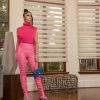 La Bijou Yvette (Pink Faux Leather Leggings) | Bottoms