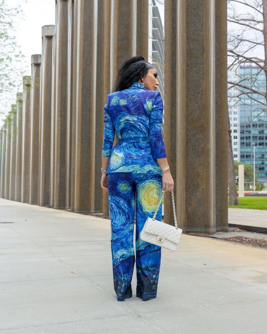 Blithe Roxanne (Blue Multi Two Piece Suit Set) | Sets